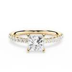 Elsie Princess Cut Lab Grown Diamond 18Kt Yellow Gold Engagement Ring