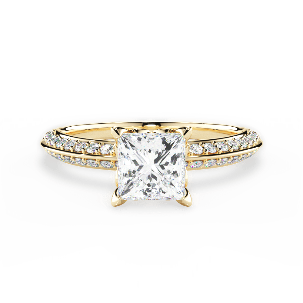 Gail Princess Cut Lab Grown Diamond 18Kt Yellow Gold Engagement Ring