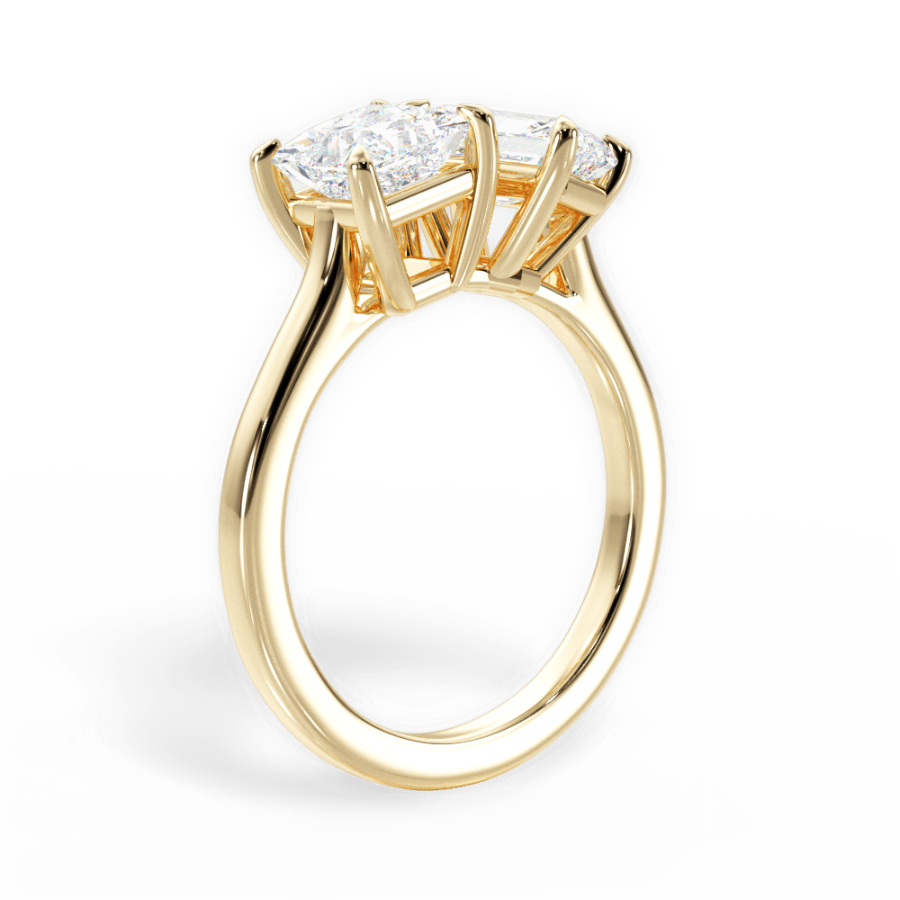 Esther Radiant Cut Lab Grown Diamond 18Kt Yellow Gold Engagement Ring - View 3