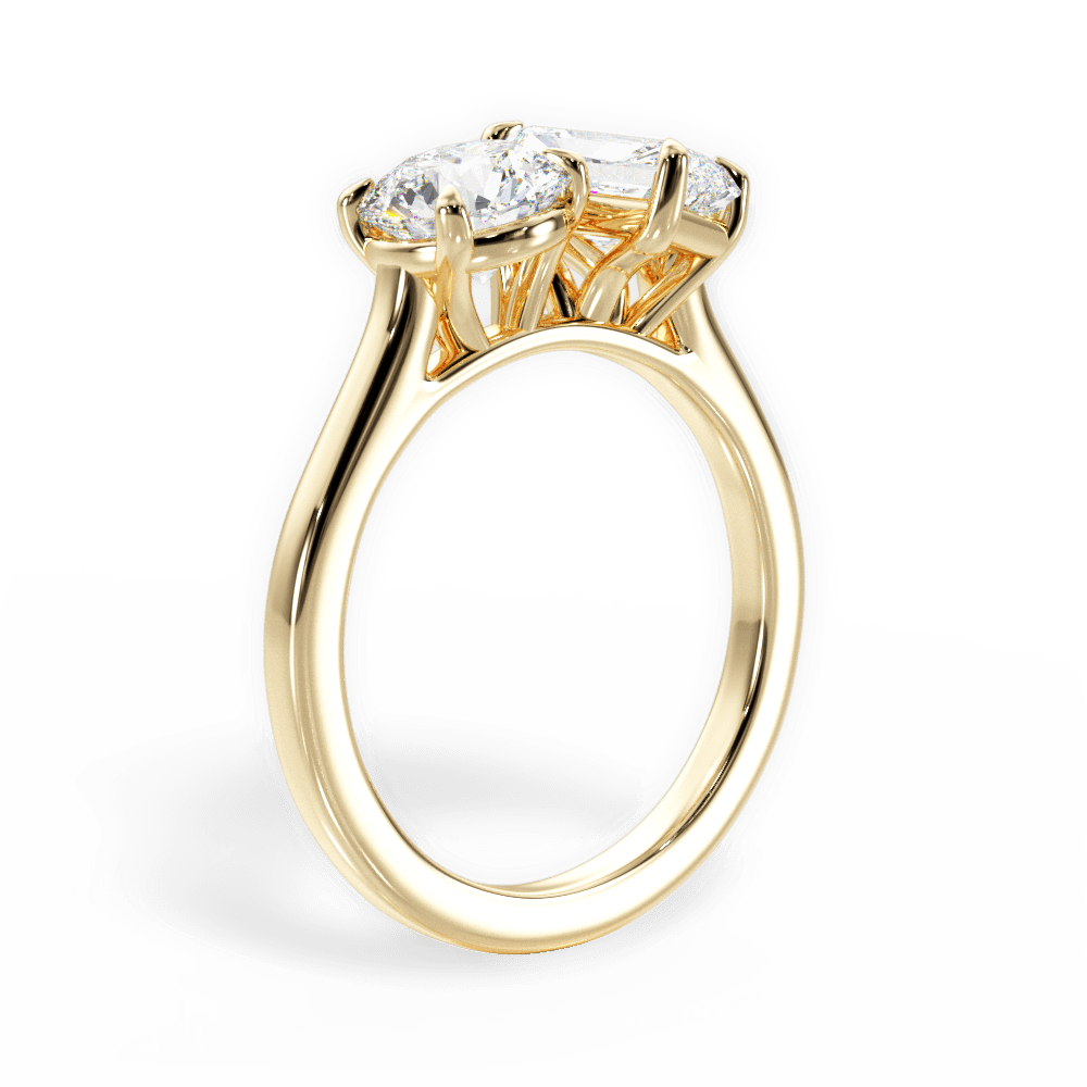 Lana Radiant Cut Lab Grown Diamond 18Kt Yellow Gold Engagement Ring - View 3