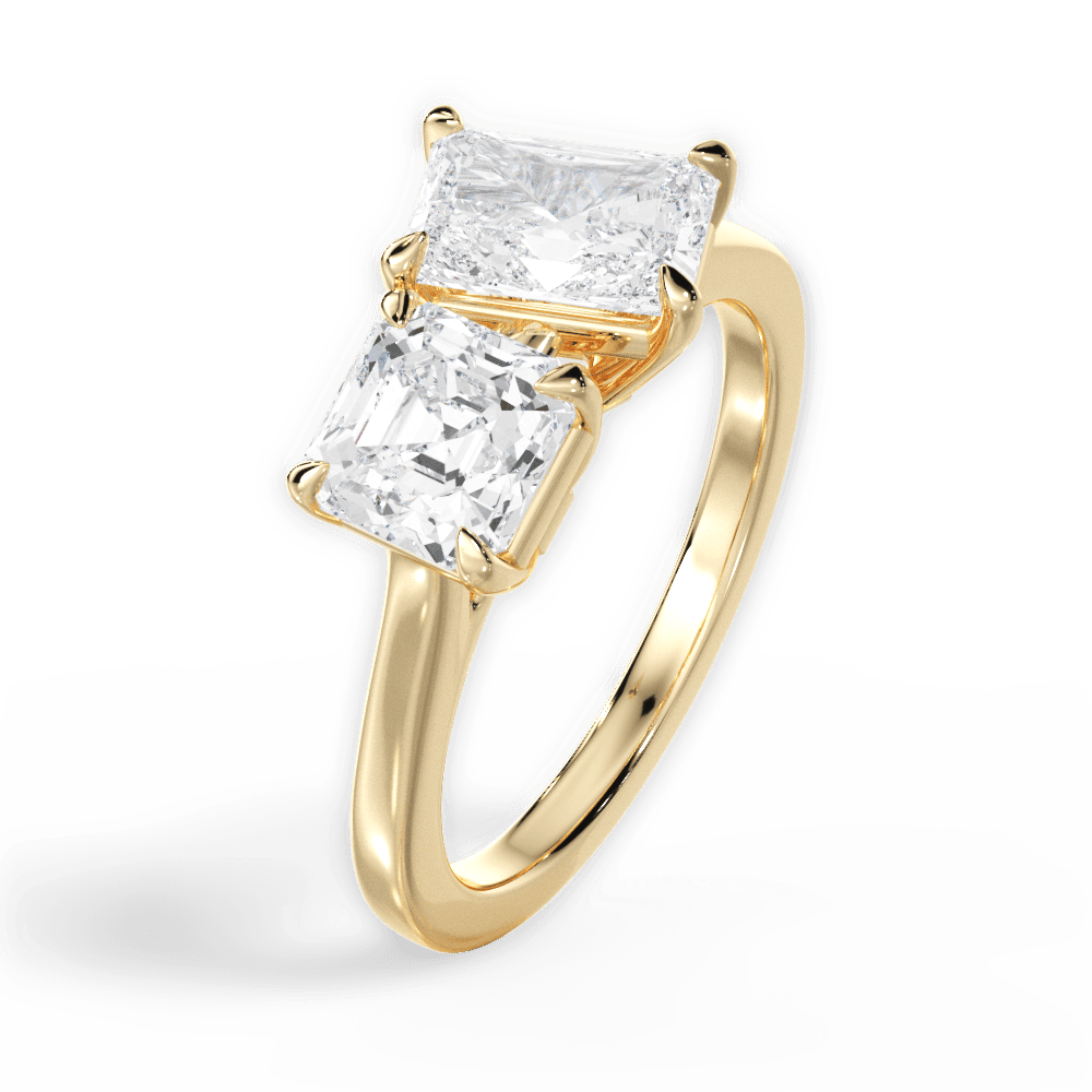 Leticia Radiant Cut Lab Grown Diamond 18Kt Yellow Gold Engagement Ring - View 2