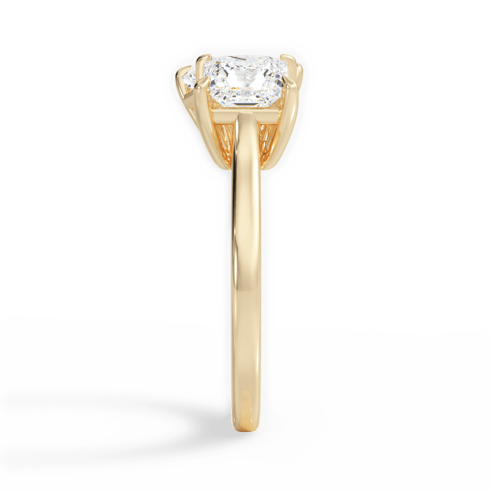 Esther Radiant Cut Lab Grown Diamond 18Kt Yellow Gold Engagement Ring - View 2