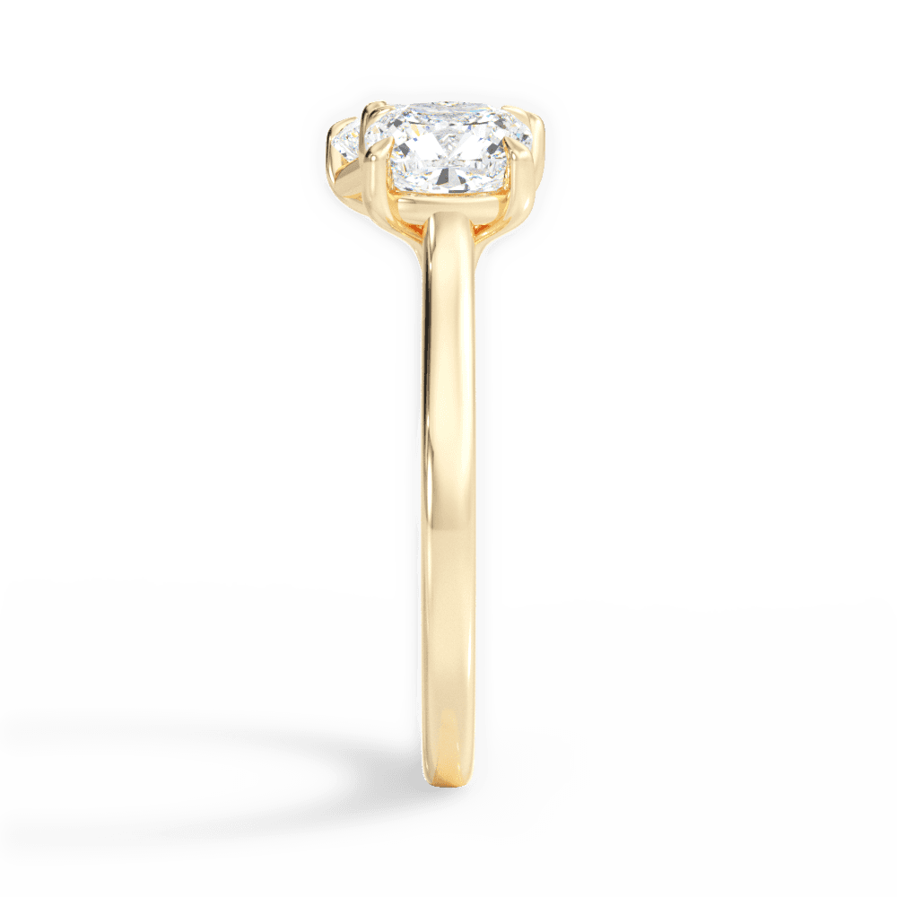 Ellen Radiant Cut Lab Grown Diamond 18Kt Yellow Gold Engagement Ring - View 2