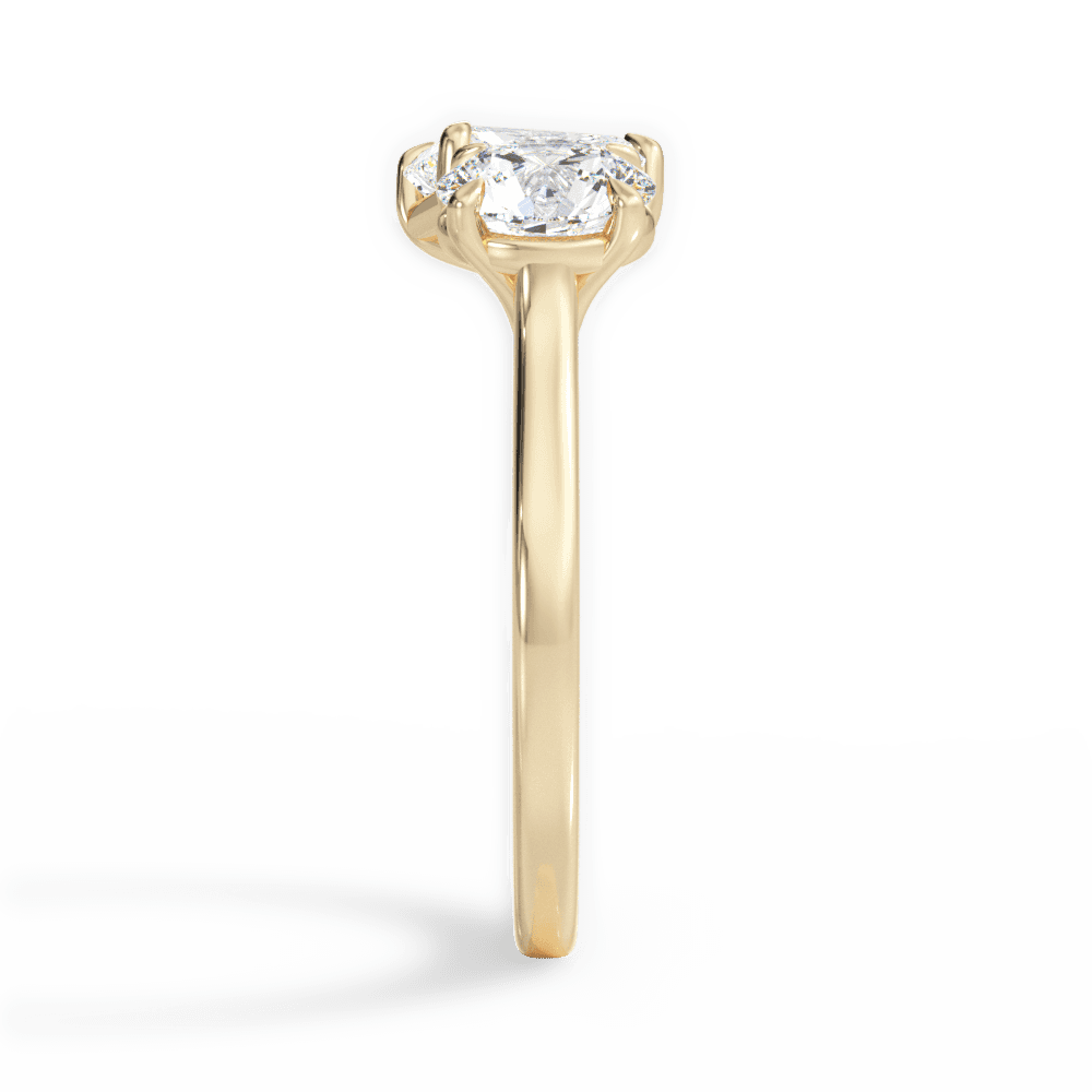 Lana Radiant Cut Lab Grown Diamond 18Kt Yellow Gold Engagement Ring - View 2