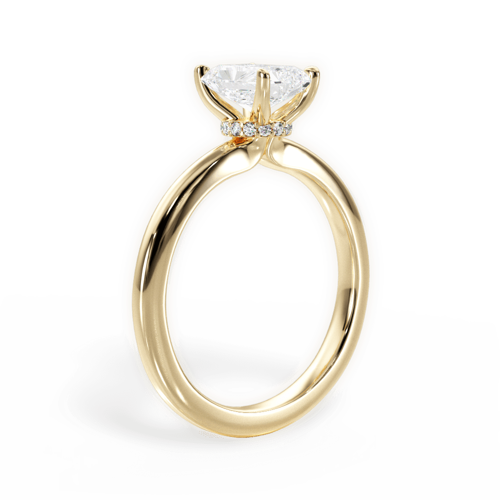 Cara Radiant Cut Lab Grown Diamond 18Kt Yellow Gold Engagement Ring - View 2