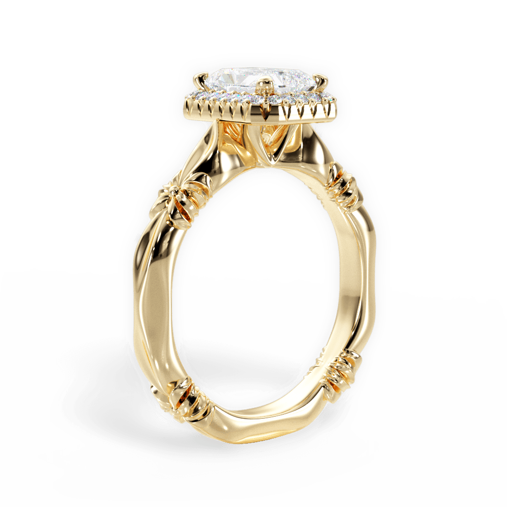 Erica Radiant Cut Lab Grown Diamond 18Kt Yellow Gold Engagement Ring - View 2