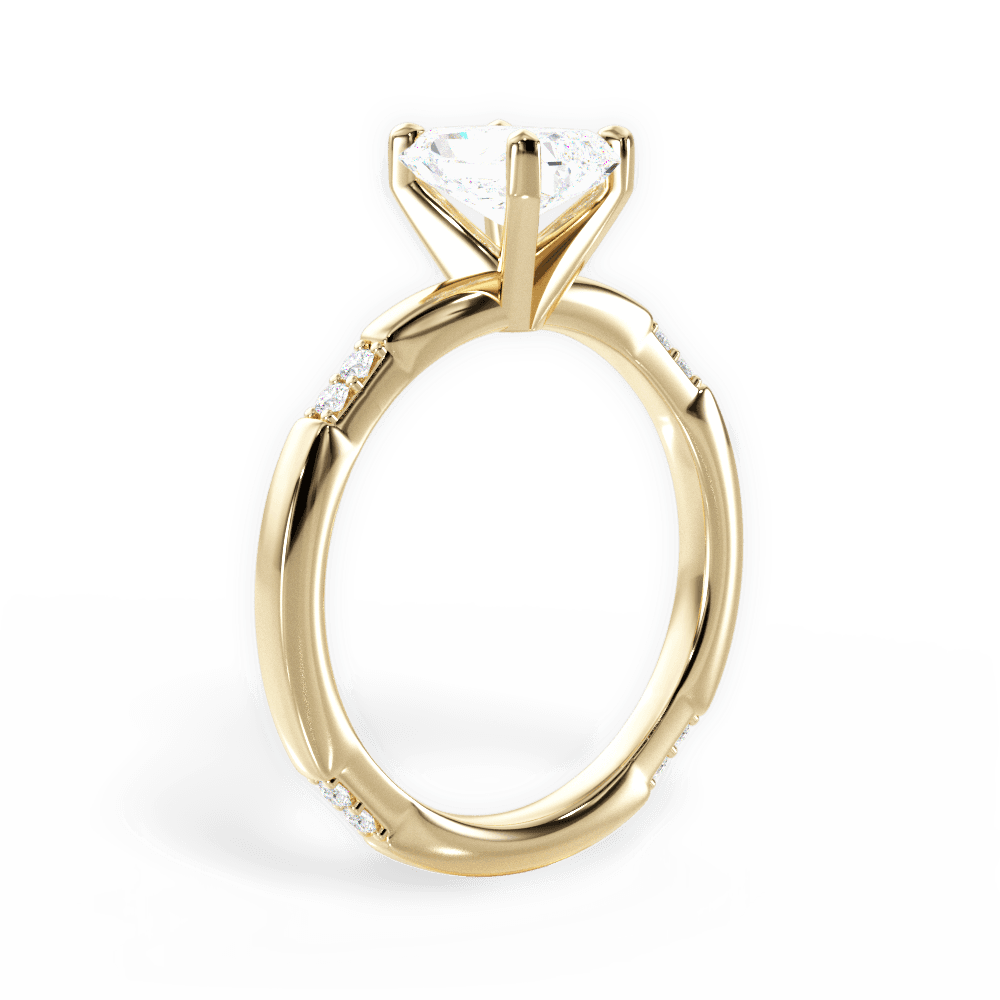 Bonnie Radiant Cut Lab Grown Diamond 18Kt Yellow Gold Engagement Ring - View 3