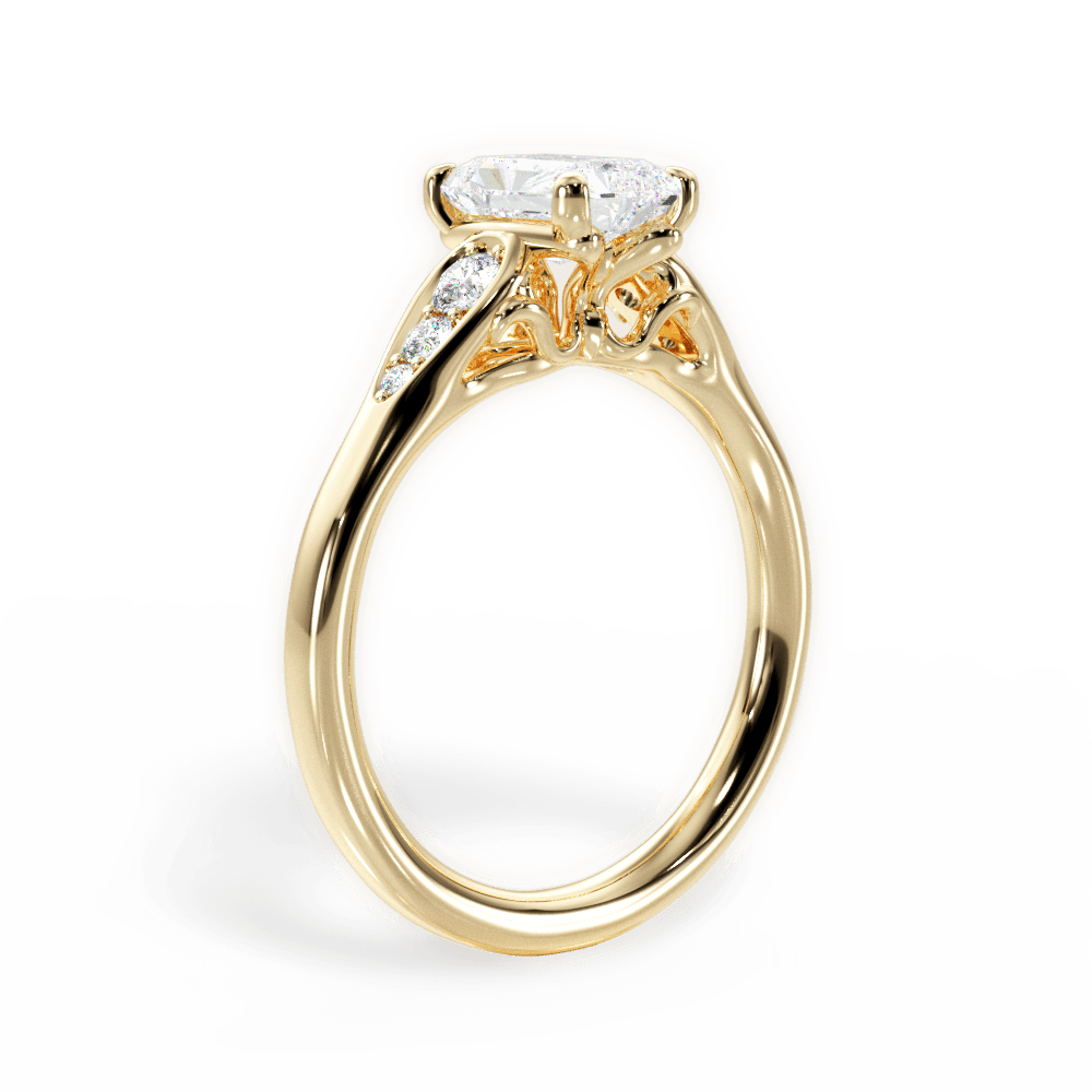 Cecilia Radiant Cut Lab Grown Diamond 18Kt Yellow Gold Engagement Ring - View 4