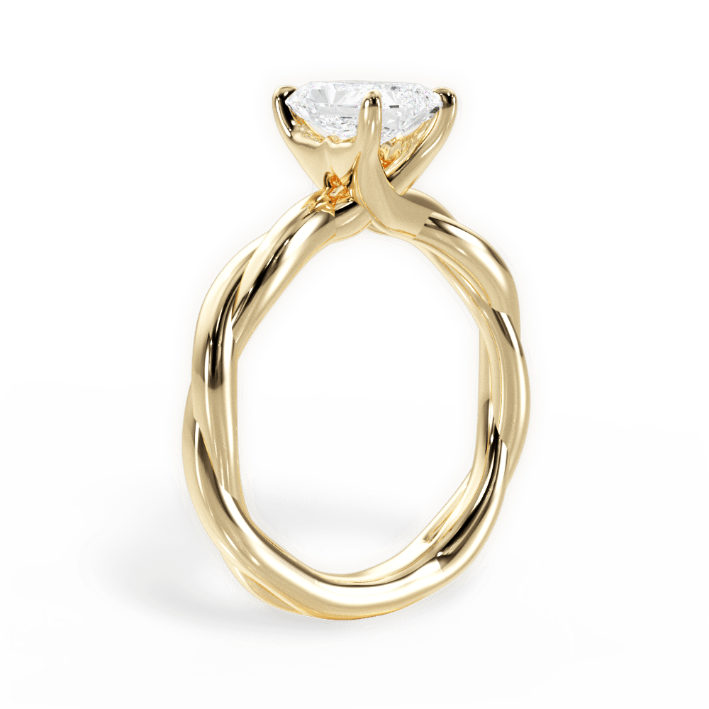 Bianca Radiant Cut Lab Grown Diamond 18Kt Yellow Gold Engagement Ring - View 3