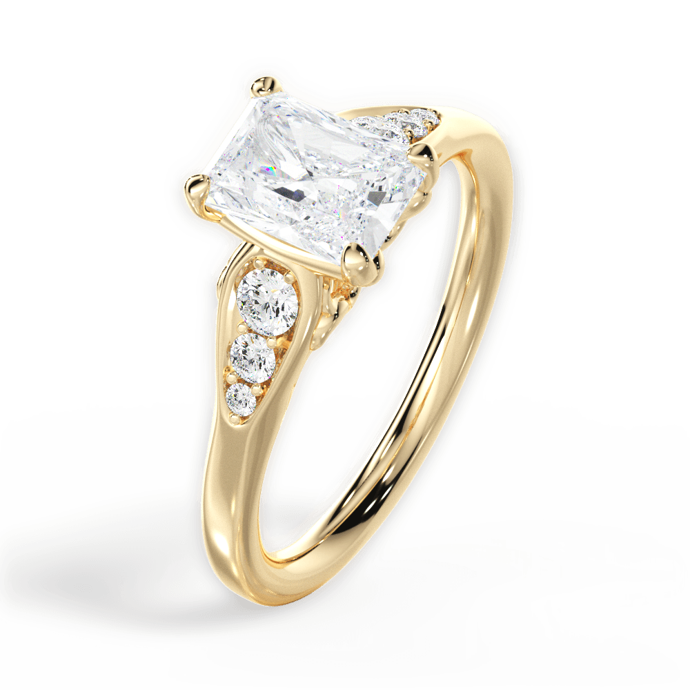 Cecilia Radiant Cut Lab Grown Diamond 18Kt Yellow Gold Engagement Ring - View 2