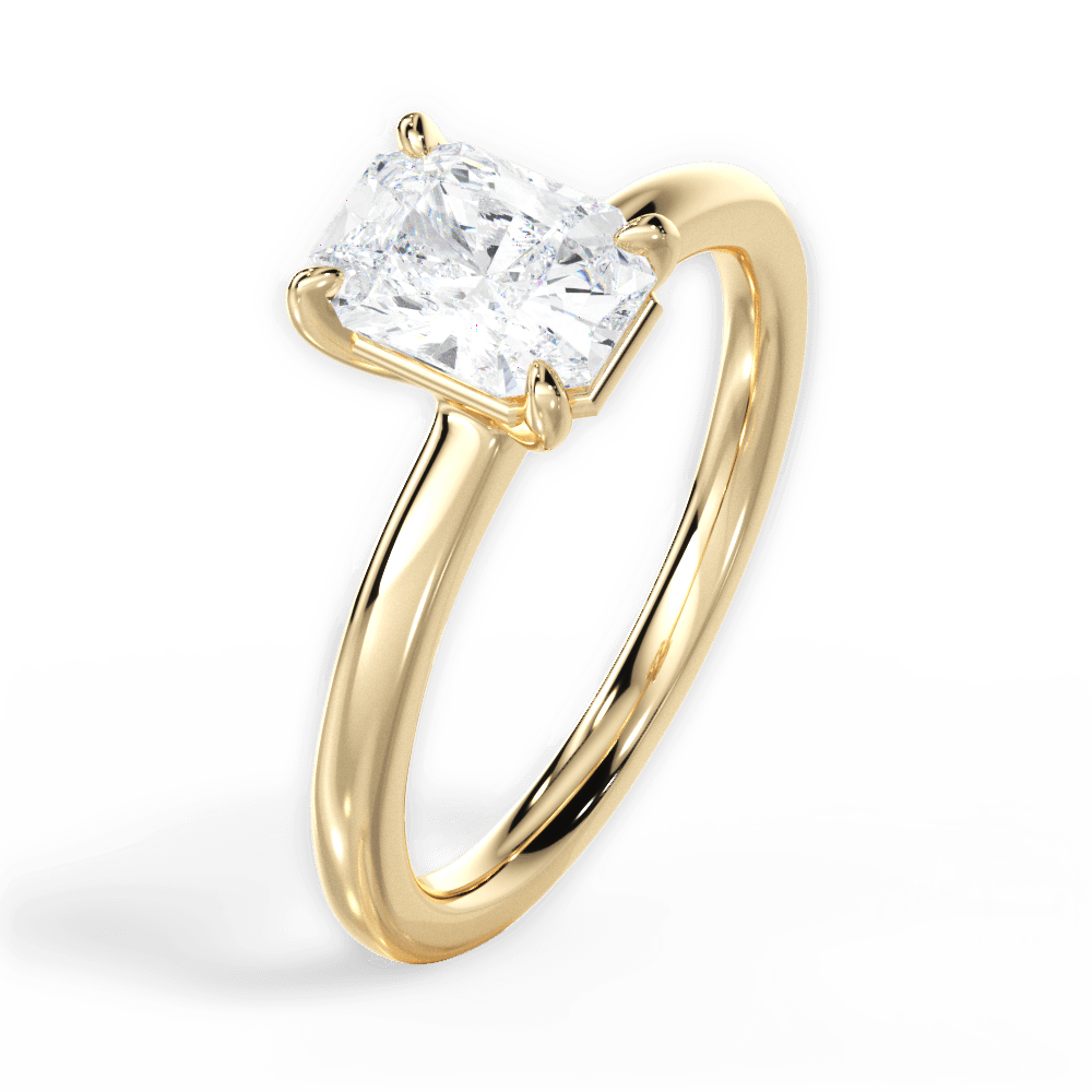 Angela Radiant Cut Lab Grown Diamond 18Kt Yellow Gold Engagement Ring - View 4