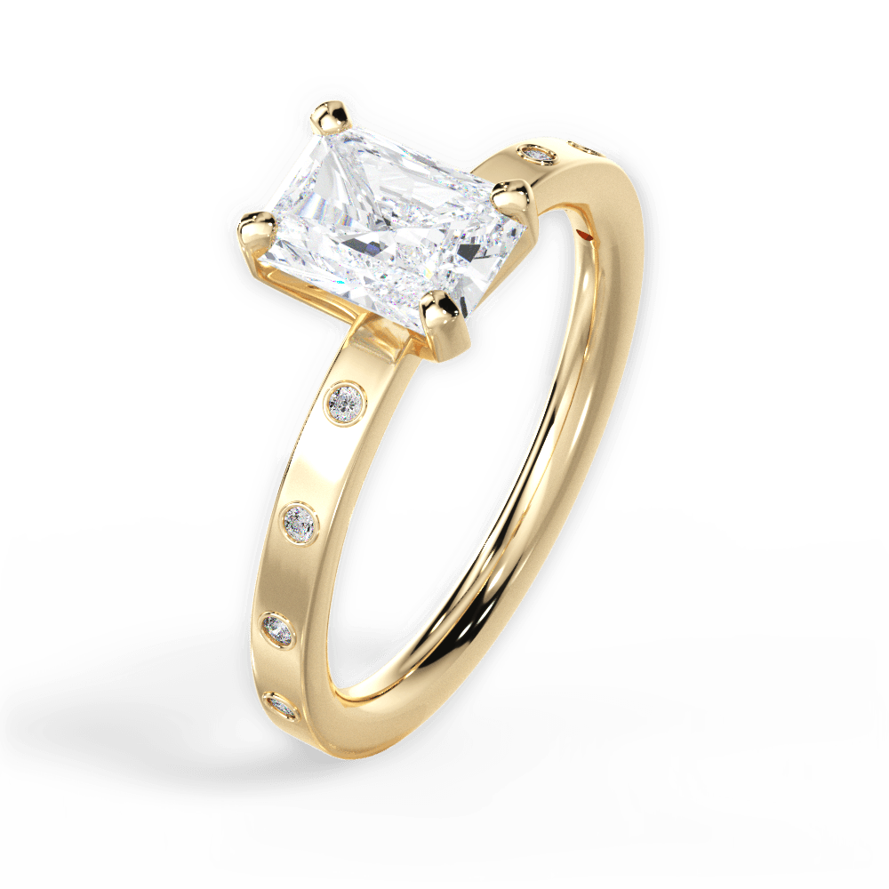 Carla Radiant Cut Lab Grown Diamond 18Kt Yellow Gold Engagement Ring - View 3