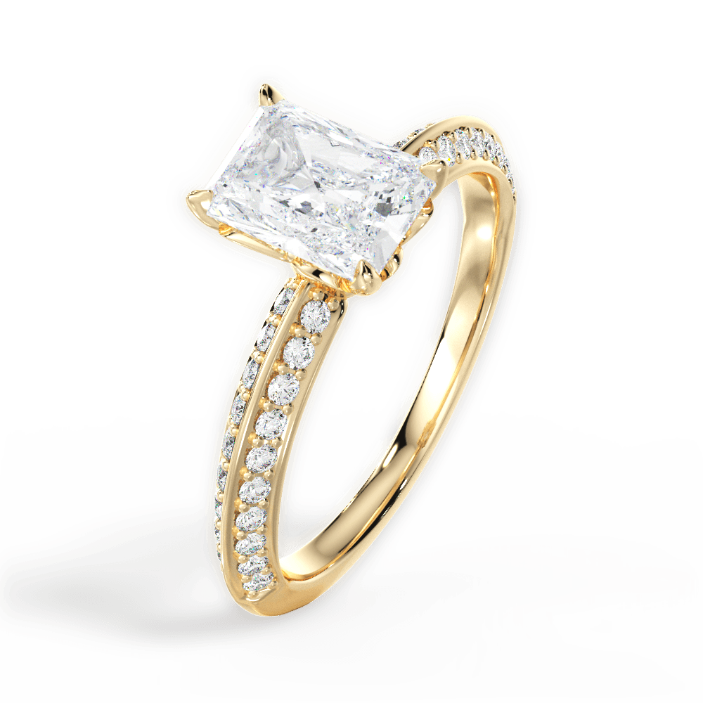 Gail Radiant Cut Lab Grown Diamond 18Kt Yellow Gold Engagement Ring - View 4