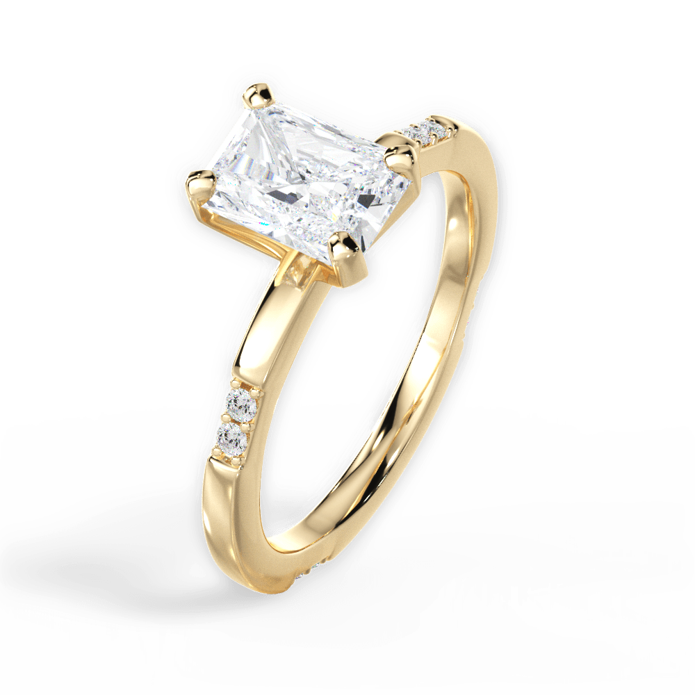 Bonnie Radiant Cut Lab Grown Diamond 18Kt Yellow Gold Engagement Ring - View 2
