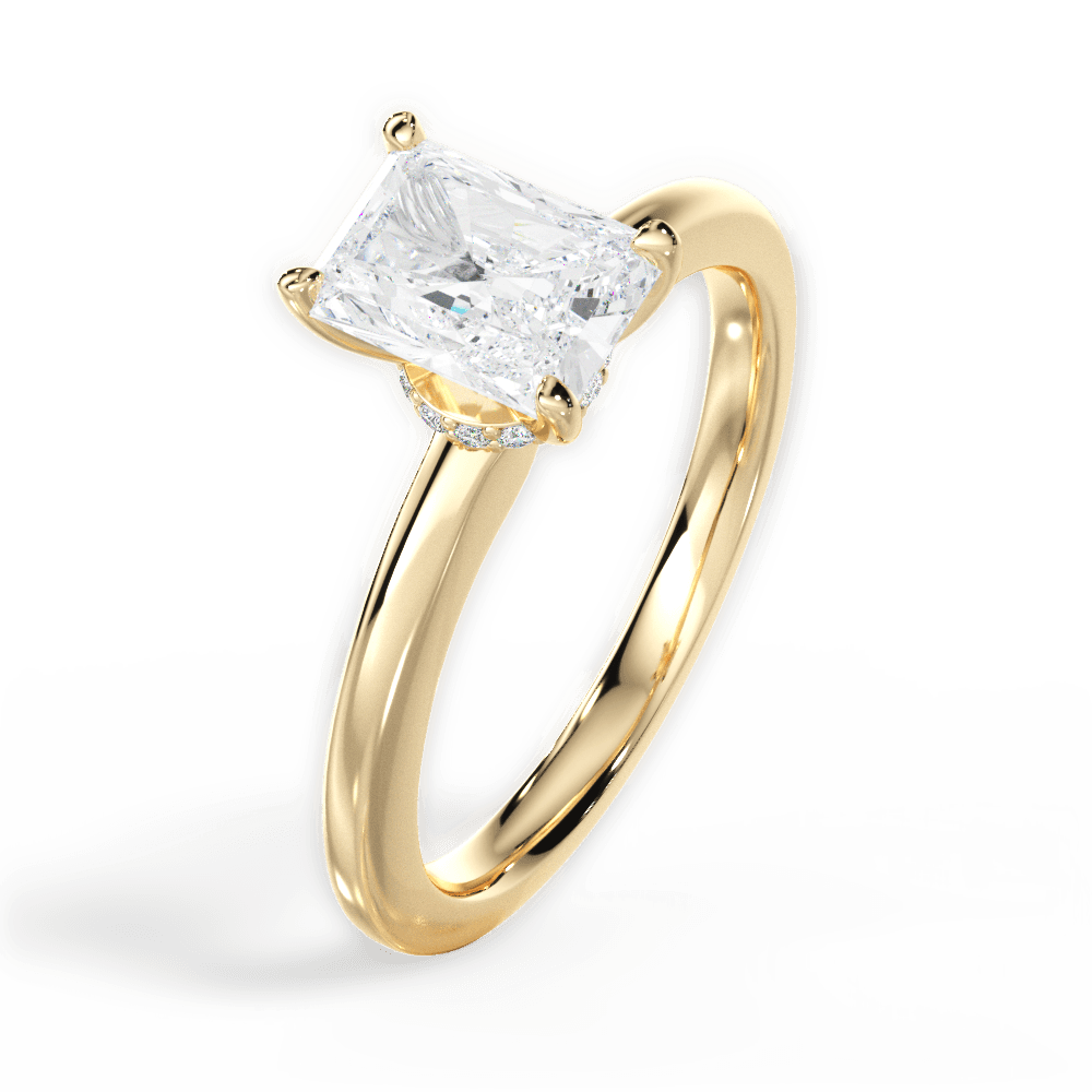 Cara Radiant Cut Lab Grown Diamond 18Kt Yellow Gold Engagement Ring - View 4