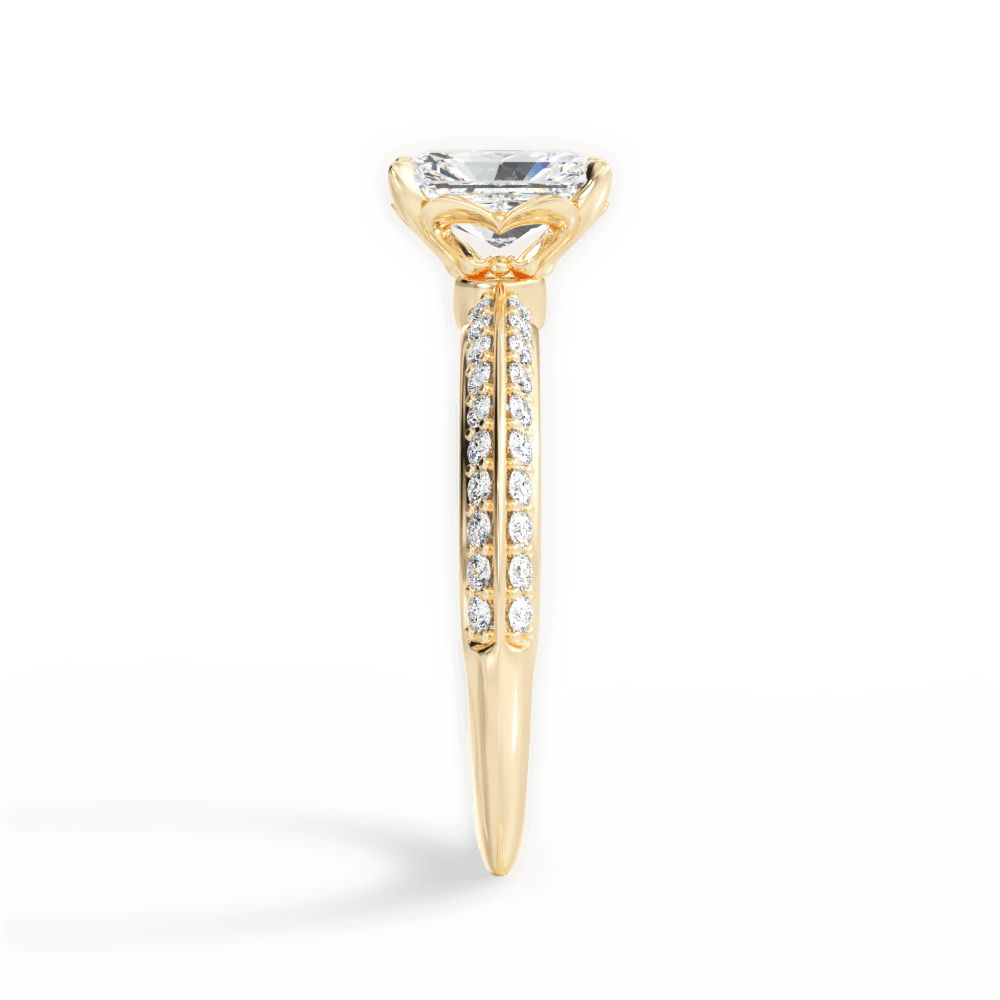 Gail Radiant Cut Lab Grown Diamond 18Kt Yellow Gold Engagement Ring - View 2