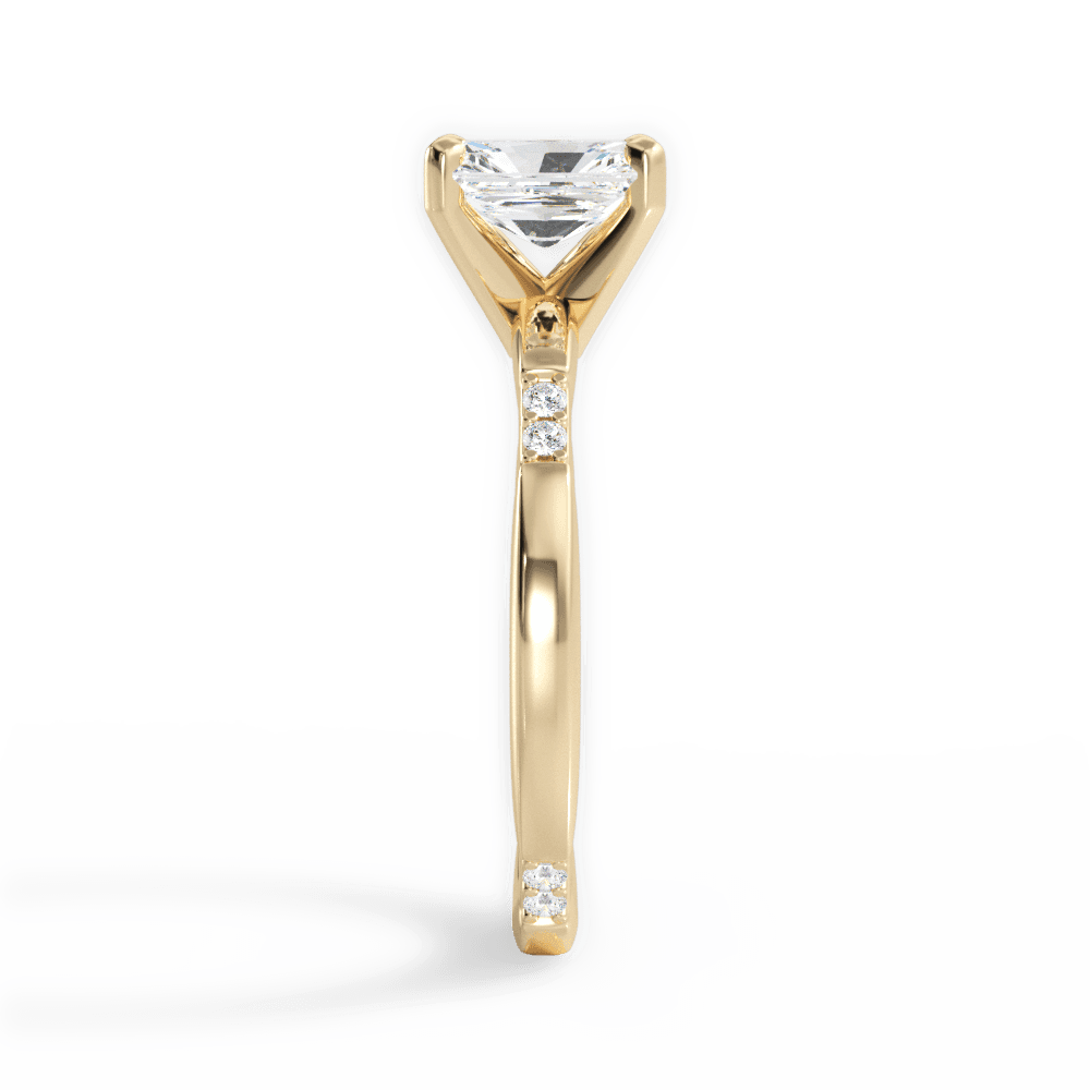 Bonnie Radiant Cut Lab Grown Diamond 18Kt Yellow Gold Engagement Ring - View 4