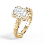 Erica Radiant Cut Lab Grown Diamond 18Kt Yellow Gold Engagement Ring - View 4