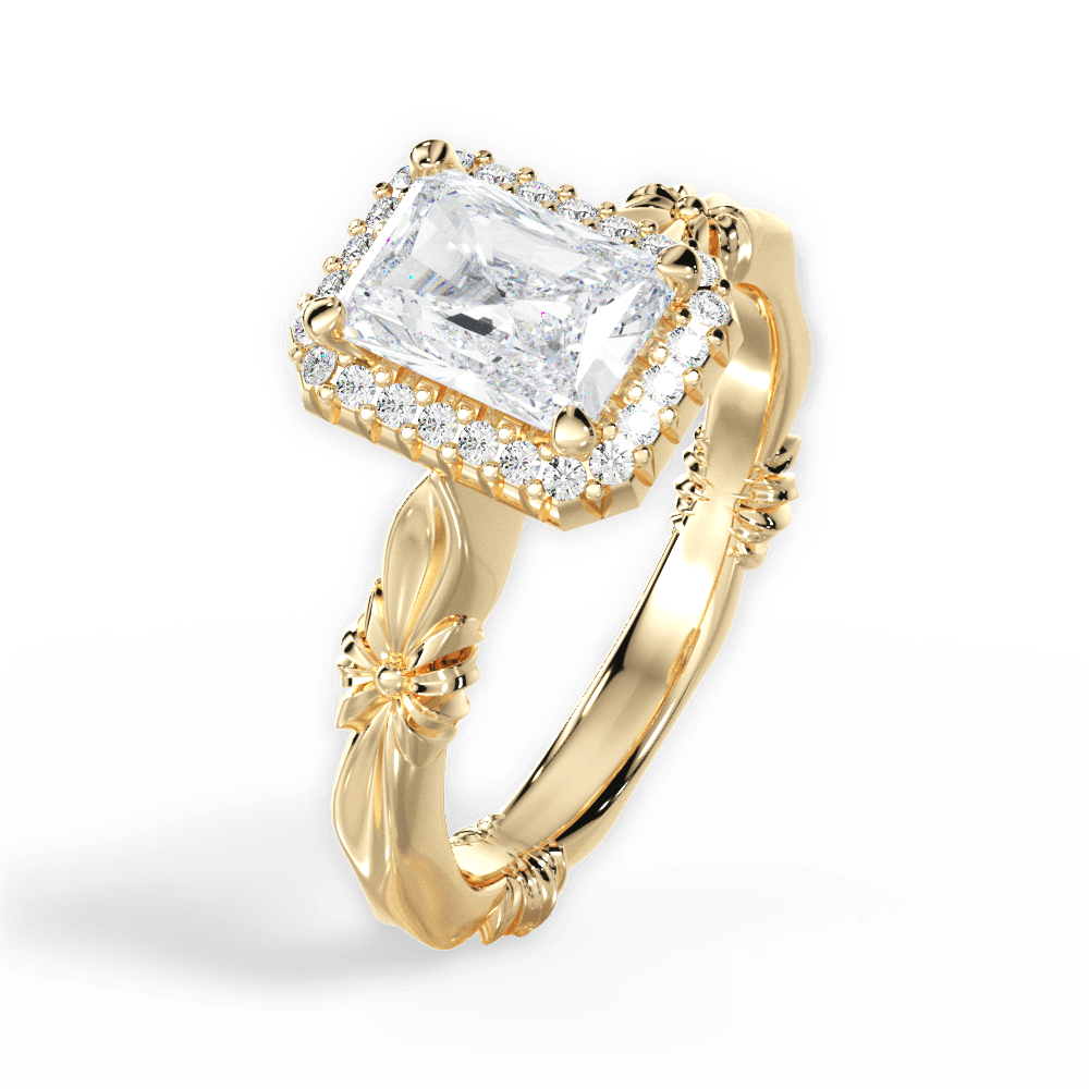 Erica Radiant Cut Lab Grown Diamond 18Kt Yellow Gold Engagement Ring - View 4