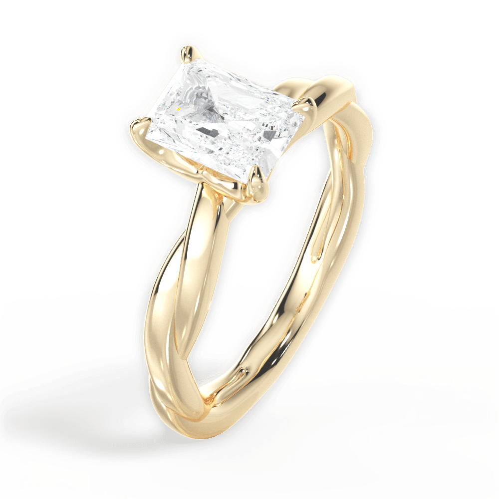 Bianca Radiant Cut Lab Grown Diamond 18Kt Yellow Gold Engagement Ring - View 4