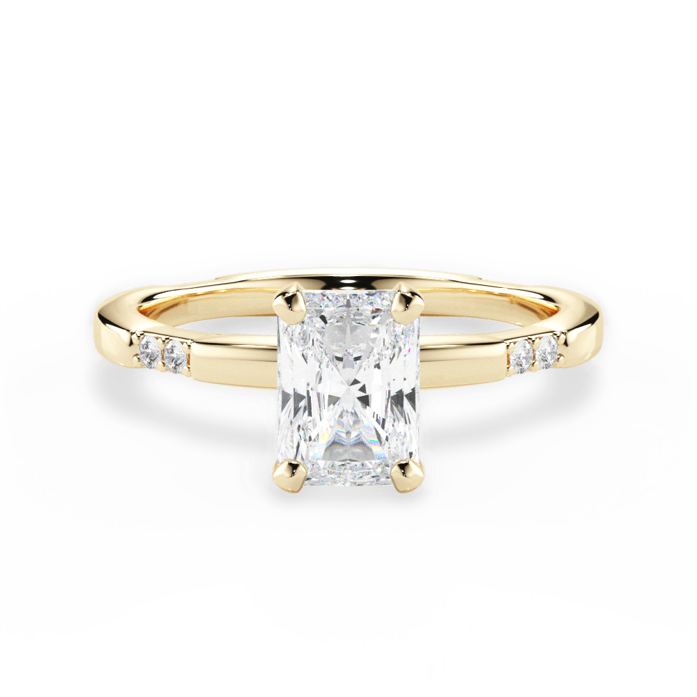 Bonnie Radiant Cut Lab Grown Diamond 18Kt Yellow Gold Engagement Ring