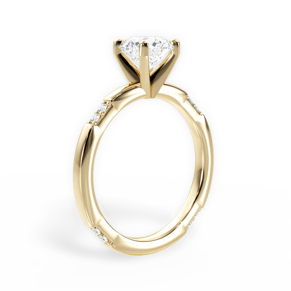 Bonnie Round Cut Lab Grown Diamond 18Kt Yellow Gold Engagement Ring - View 3