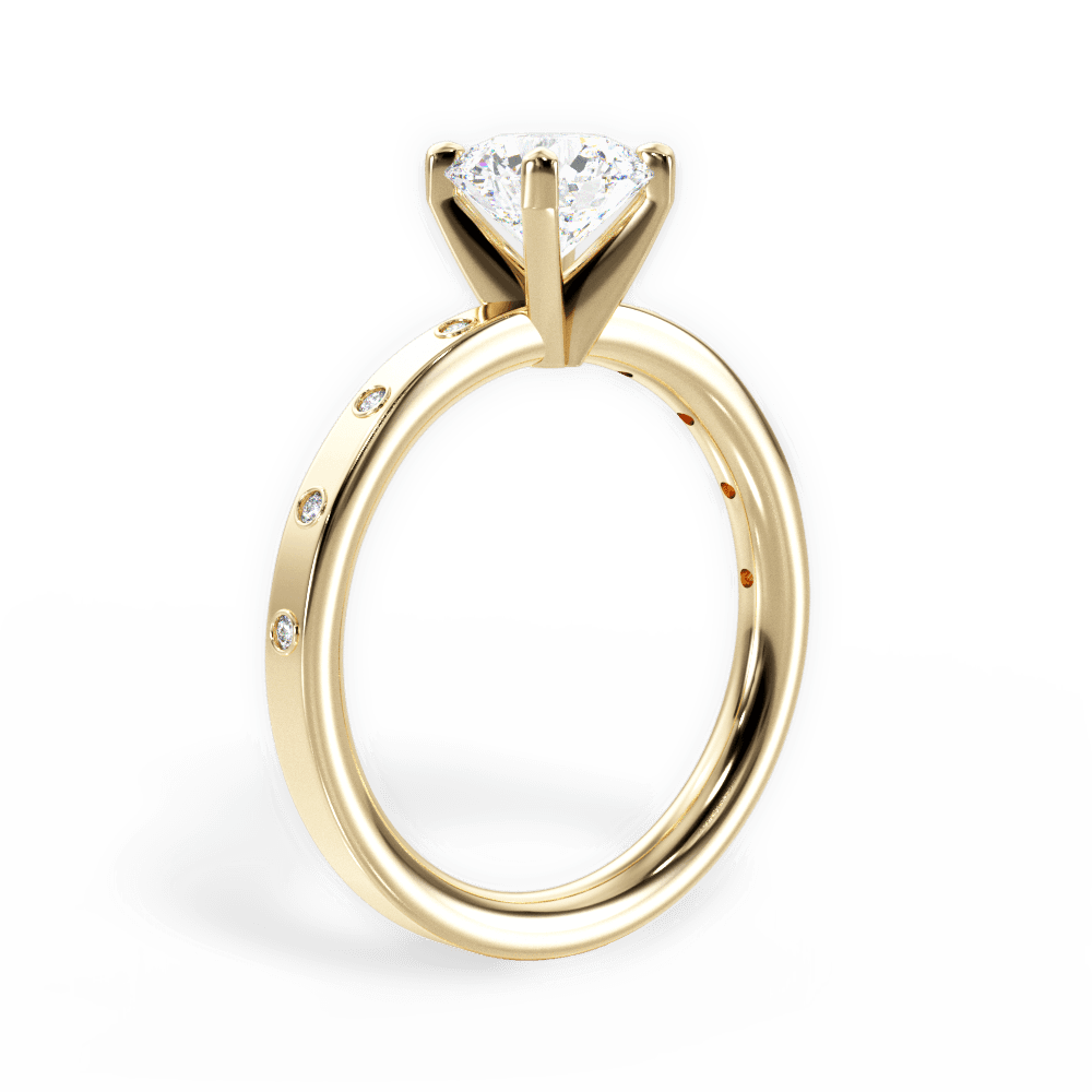 Carla Round Cut Lab Grown Diamond 18Kt Yellow Gold Engagement Ring - View 4
