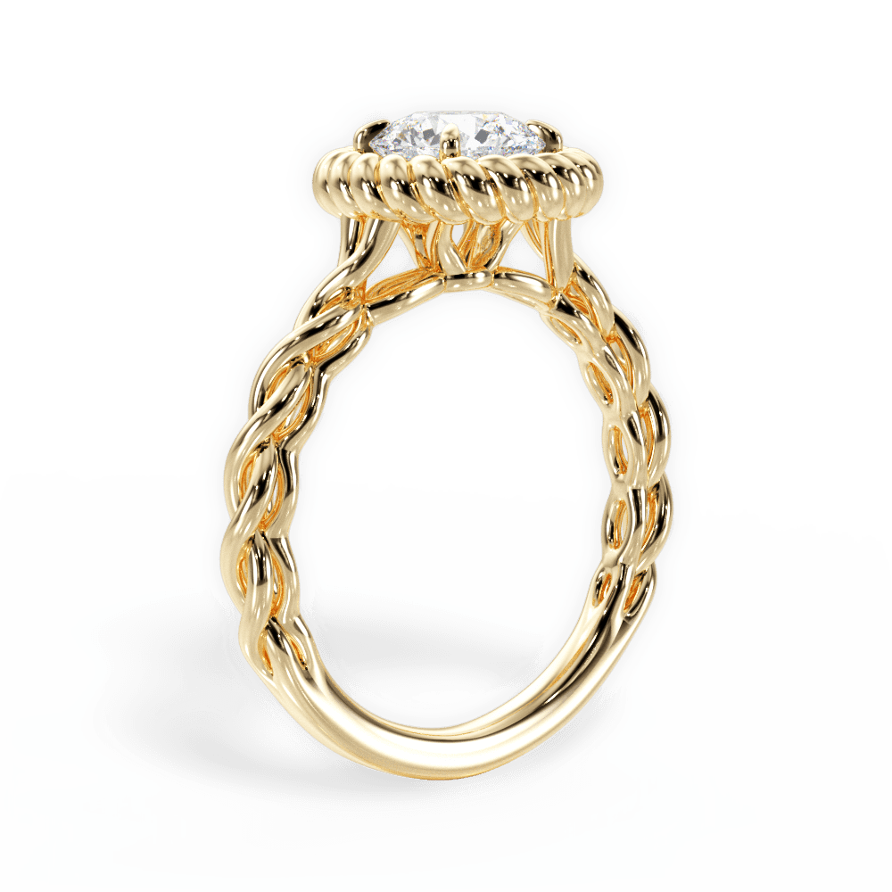 Belinda Round Cut Lab Grown Diamond 18Kt Yellow Gold Engagement Ring - View 3