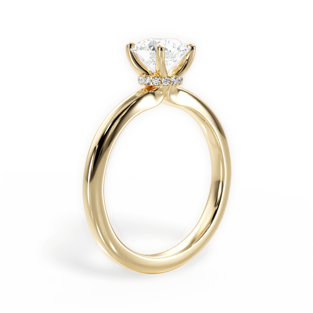 Cara Round Cut Lab Grown Diamond 18Kt Yellow Gold Engagement Ring - View 4