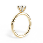 Ella Round Cut Lab Grown Diamond 18Kt Yellow Gold Engagement Ring - View 2