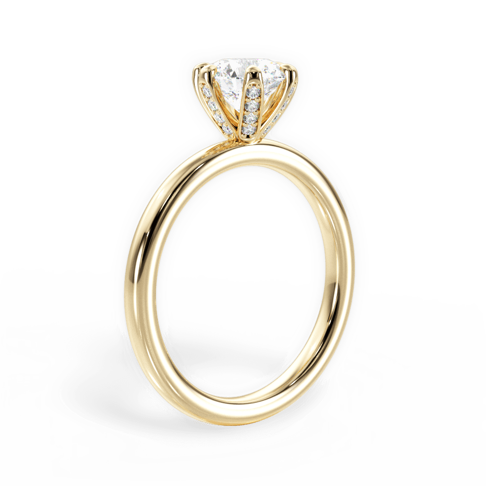 Ella Round Cut Lab Grown Diamond 18Kt Yellow Gold Engagement Ring - View 2