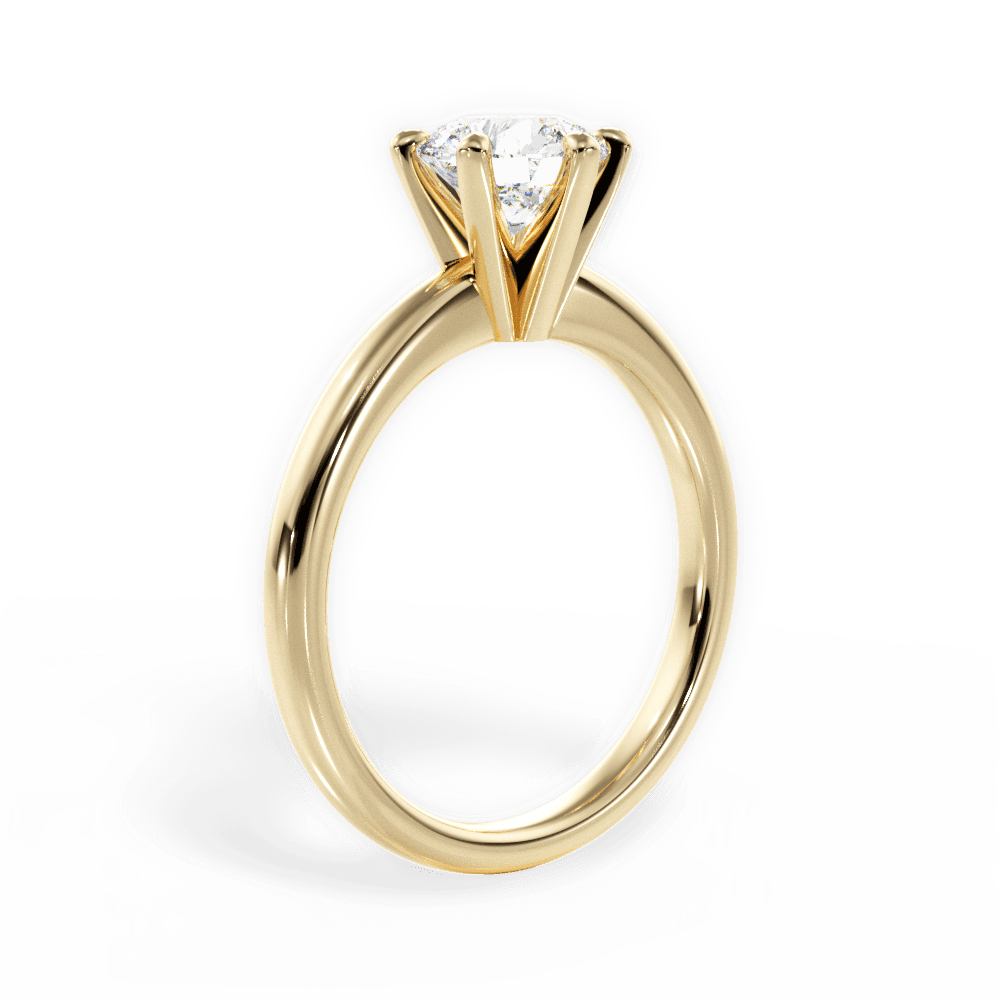 Bella Round Cut Lab Grown Diamond 18Kt Yellow Gold Engagement Ring - View 2