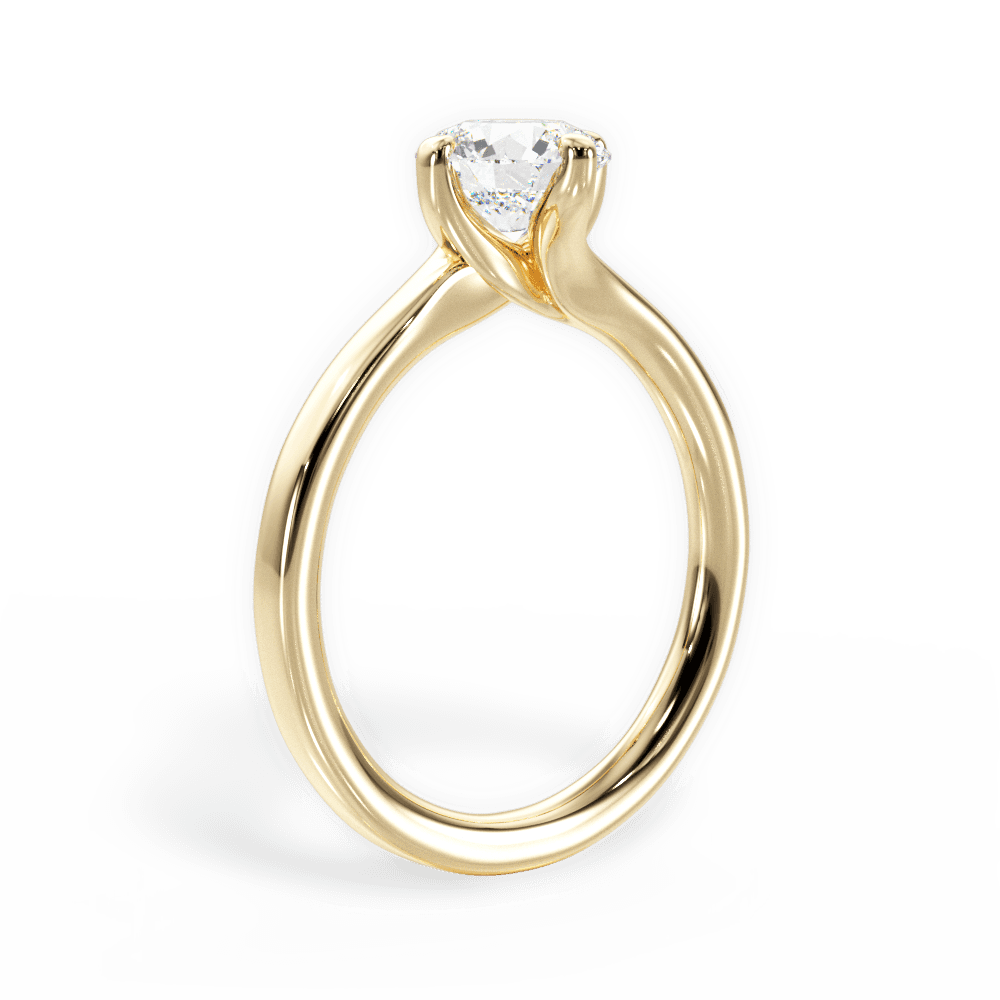 Ashley Round Cut Lab Grown Diamond 18Kt Yellow Gold Engagement Ring - View 2