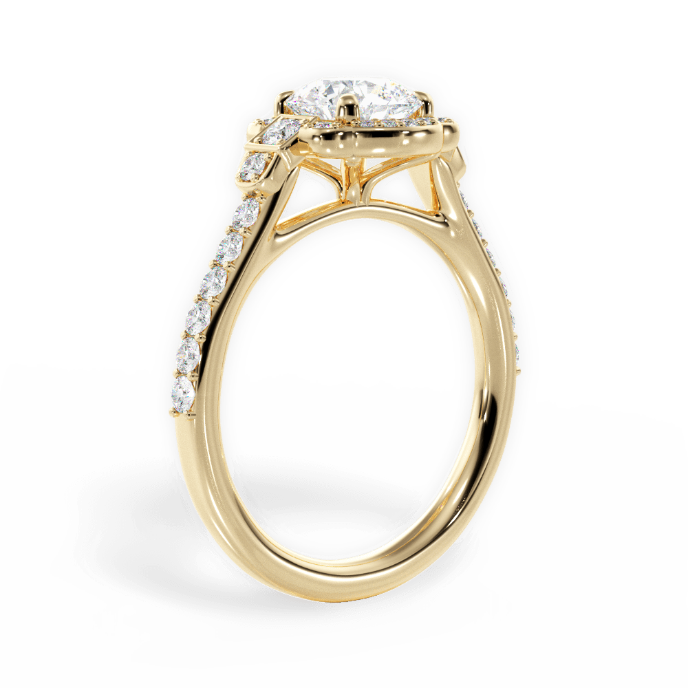 Joyce Round Cut Lab Grown Diamond 18Kt Yellow Gold Engagement Ring - View 3