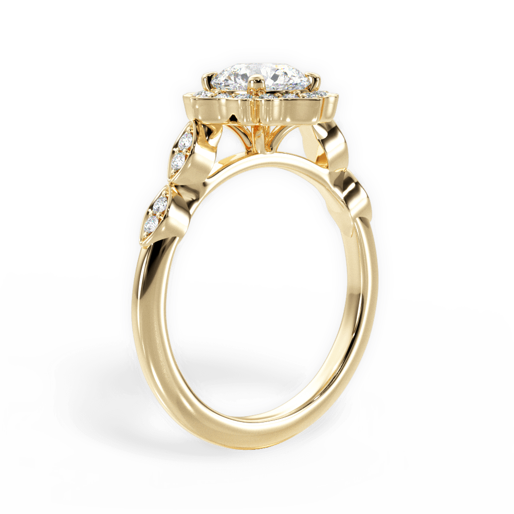 Julie Round Cut Lab Grown Diamond 18Kt Yellow Gold Engagement Ring - View 3