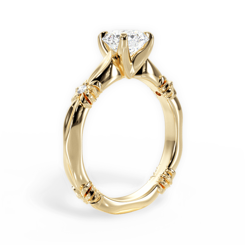 Claire Round Cut Lab Grown Diamond 18Kt Yellow Gold Engagement Ring - View 3
