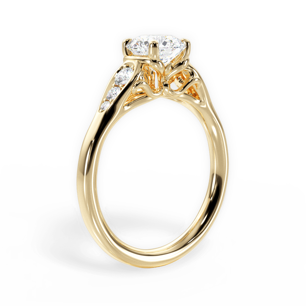 Cecilia Round Cut Lab Grown Diamond 18Kt Yellow Gold Engagement Ring - View 2