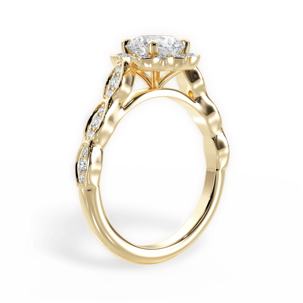 Jane Round Cut Lab Grown Diamond 18Kt Yellow Gold Engagement Ring - View 3