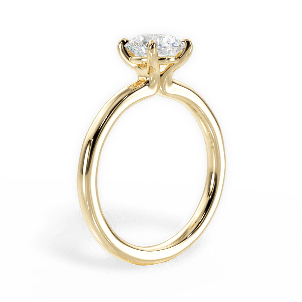 Angela Round Cut Lab Grown Diamond 18Kt Yellow Gold Engagement Ring - View 4