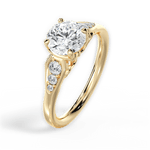 Cecilia Round Cut Lab Grown Diamond 18Kt Yellow Gold Engagement Ring - View 3