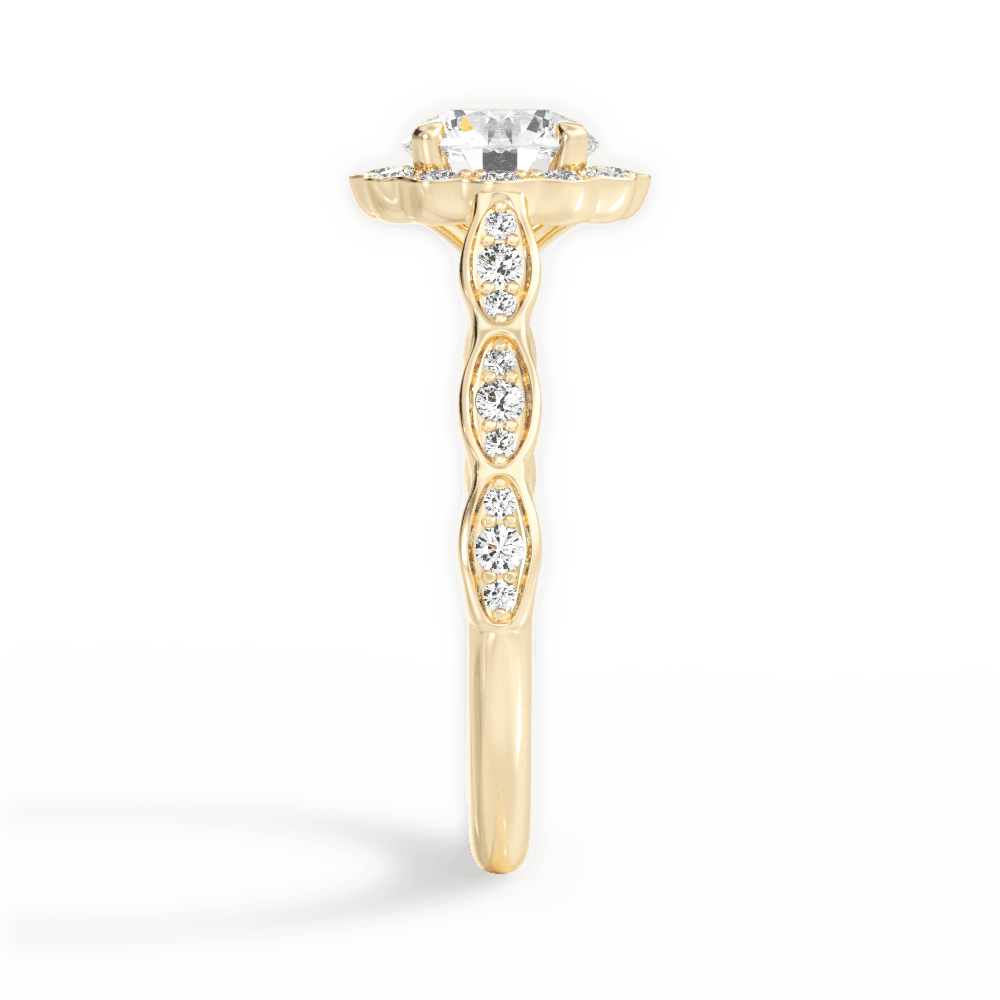 Jane Round Cut Lab Grown Diamond 18Kt Yellow Gold Engagement Ring - View 4