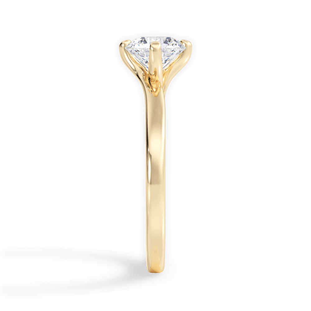 Ashley Round Cut Lab Grown Diamond 18Kt Yellow Gold Engagement Ring - View 3