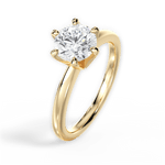 Bella Round Cut Lab Grown Diamond 18Kt Yellow Gold Engagement Ring - View 4