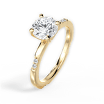 Bonnie Round Cut Lab Grown Diamond 18Kt Yellow Gold Engagement Ring - View 4