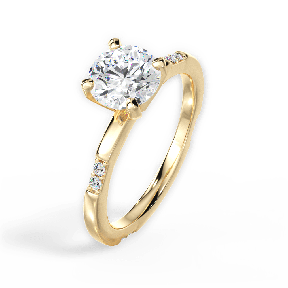 Bonnie Round Cut Lab Grown Diamond 18Kt Yellow Gold Engagement Ring - View 4