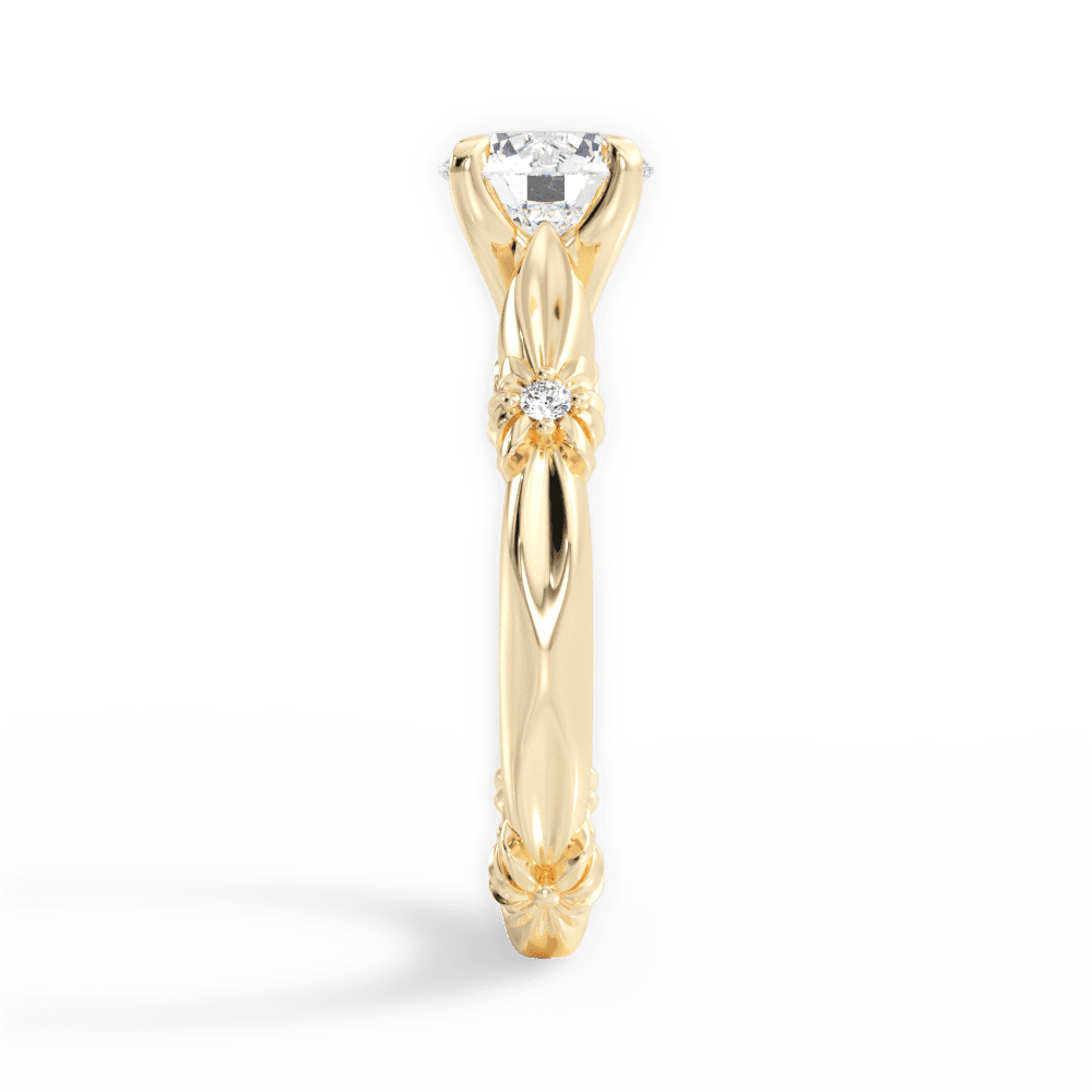 Claire Round Cut Lab Grown Diamond 18Kt Yellow Gold Engagement Ring - View 4