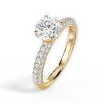 Kylie Round Cut Lab Grown Diamond 18Kt Yellow Gold Engagement Ring - View 3