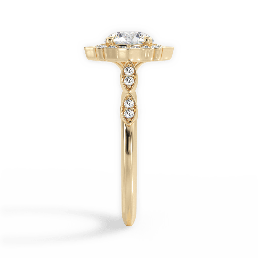 Julie Round Cut Lab Grown Diamond 18Kt Yellow Gold Engagement Ring - View 2