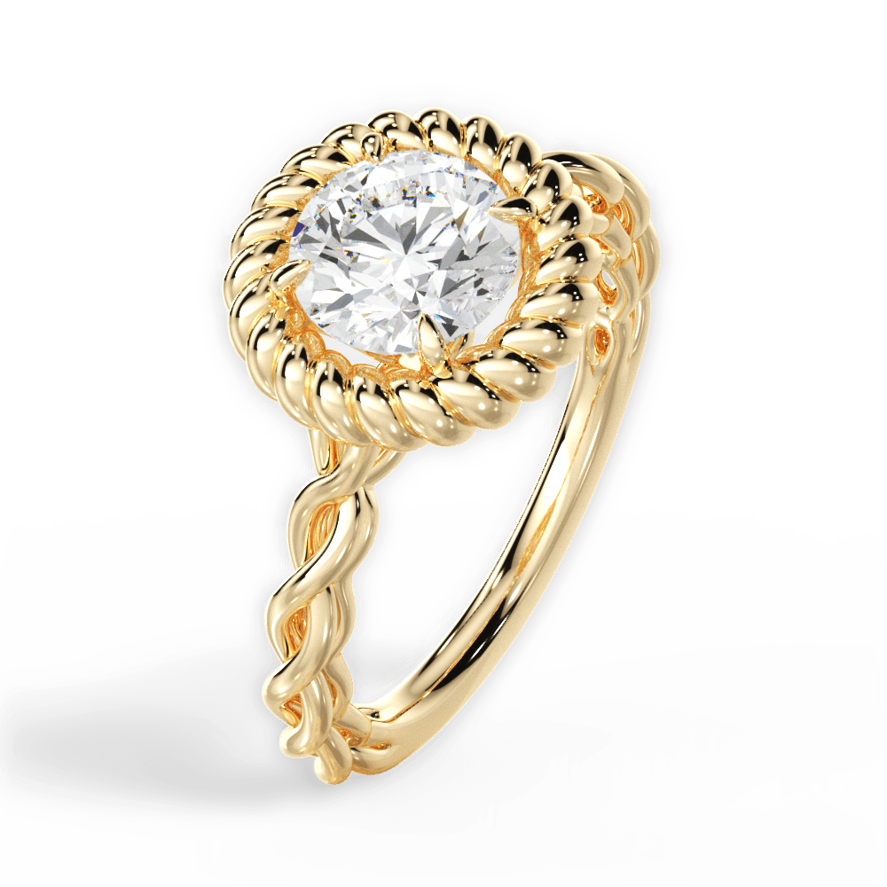 Belinda Round Cut Lab Grown Diamond 18Kt Yellow Gold Engagement Ring - View 4