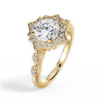 Julie Round Cut Lab Grown Diamond 18Kt Yellow Gold Engagement Ring - View 4